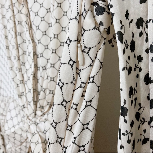 Club Monaco Cydar Cream/Black Midi Shirt Dress Size 10 - Picture 12 of 14